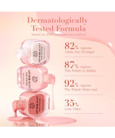 AZUREBEAUTY Vegan Nail Polish Set - 4 Colors Quick Dry Natural Lacquer & Treatment Kit | DIY Salon at Home - Buy Online on GoSupps.com