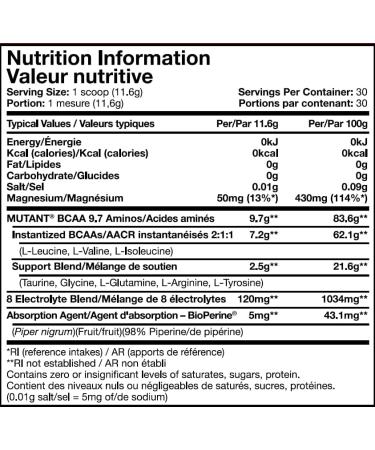 Mutant BCAA 9.7 Powder - Micronized Amino & Electrolytes Fruit Punch 348g | International Shipping Available - Buy Online on GoSupps.com