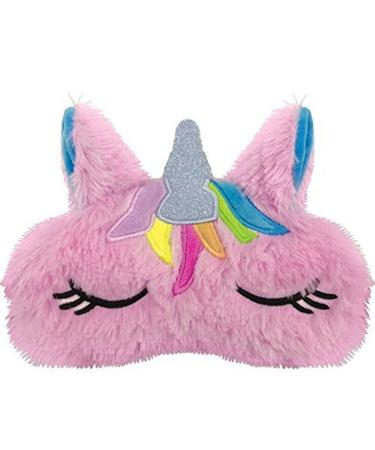 iscream Fun Furry and Fabulous Satin-Lined Sleep Mask for Girls - Sleeping Unicorn