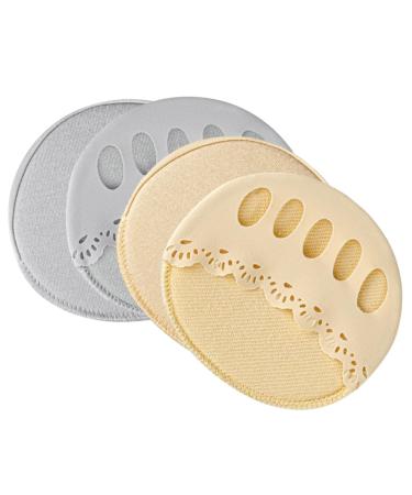 NOLITOY 2 Pairs Tabi Socks with Forefoot Pad Metatarsal Socks Heel Protector Toe Socks Pads High Heel Pads Relief Half Socks Women Socks Cast Miss Ice Silk Breathable High Heels