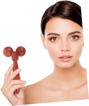 Minkissy Wood Double Ball Massage Device | Skin Care Tools for Neck & Eye Care | Facial Beauty Roller & Manual Scooter - Buy Online on GoSupps.com