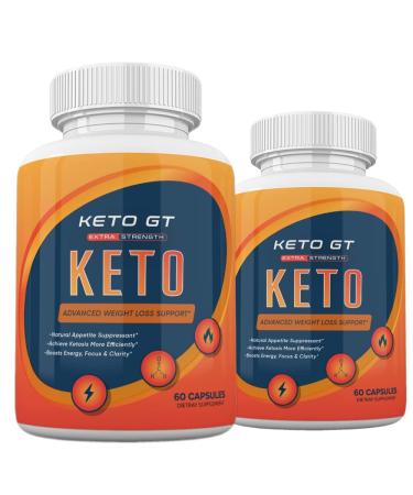 (2 Pack) Official Keto GT Advanced Weight Loss Formula, Keto GT Pills - 120 Capsules, 2 Months Supply