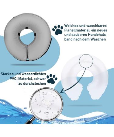 Buy Supet Rewrise Dog Inflatable Collar - Soft Leak Protection for Post-Op Dogs | Gray - Size S (17.8-25.4 cm) - International Shipping Available - Buy Online on GoSupps.com