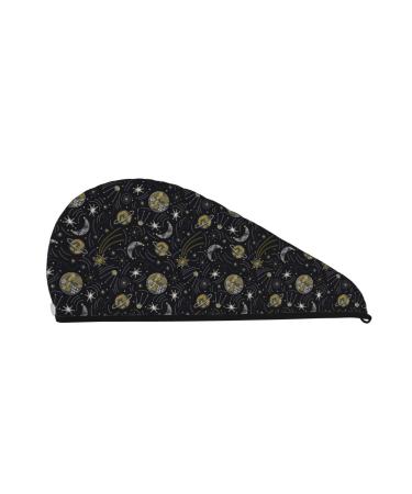 Planet Microfiber Hair Towel Soft Super Absorbent Hair Towel Wrap for Women Coral Velvet Quick Dry Hair Cap for Long Curly and Thick Hair