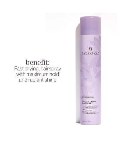 Pureology Style + Protect Lock It Down Hairspray For Color-Treated Hair - Provides Maximum Hold and Radiant Shine Silicone Free & Vegan 2.1 Ounce (Pack of 1) - Buy Online on GoSupps.com