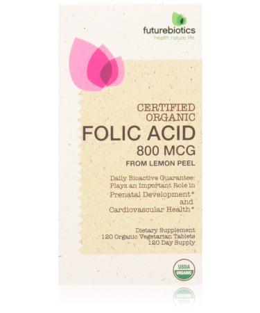 FutureBiotics Folic Acid From Lemon Peel 800 mcg 120 Organic Vegetarian Tablets