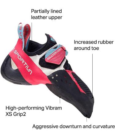 La Sportiva Women's Solution Comp Rock Climbing Shoes 9 - Hibiscus/Malibu Blue - Buy Online on GoSupps.com