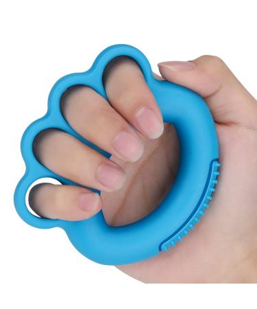 Blue Hand Grip Strengthener Finger Exerciser Silicone Stress Balls for Adults and Children Hand Exerciser Hand Squeeze Exerciser Finger Exerciser for Arthritis Elderly People Hand Therapy and Training