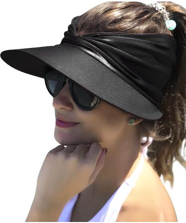 Women's UV Protection Sun Hat with Wide Brim - Ideal for Sports, Beach, Golf, and Hiking - Black - Buy Online on GoSupps.com