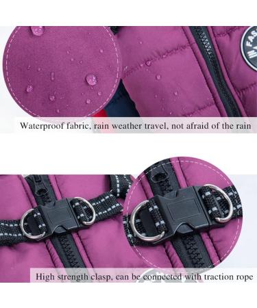 Shop Waterproof Dog Vest & Coat | Warm Soft Winter Dog Harness | 9 Colors Available - XL Purple - Buy Online on GoSupps.com
