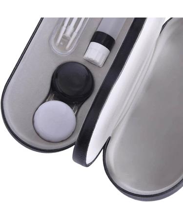 Fenteer Dual Glasses Case - Hard Contact Lens Box in Black and White | Stylish Durable Storage for Glasses & Contacts - Buy Online on GoSupps.com
