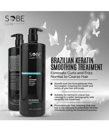 SOBE LUXE Brazilian Keratin Smoothing Treatment | Formaldehyde Free Blowout System for Dry & Damaged Hair - 32 Oz - Buy Online on GoSupps.com