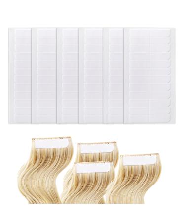 simarro 144Pcs Hair Extension Tape Tabs Double Sided Adhesive Wig Tapes Tabs for Hair Extensions Replacement Tapes for Human Hair Wig Tape Waterproof Wig Tape Beauty Tools (Clear)