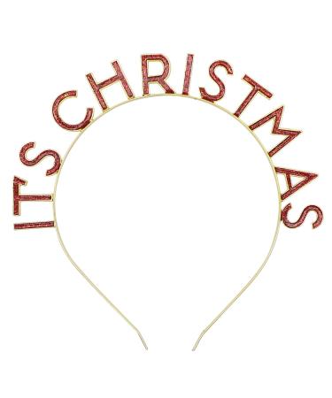 ALLY-MAGIC Christmas Headbands It's Christmas Headband Xmas Hair Hoops Shinny Christmas Crown Xmas Gifts for Girls Christmas Headpiece Christmas Party Supplies Y9SDITSFG