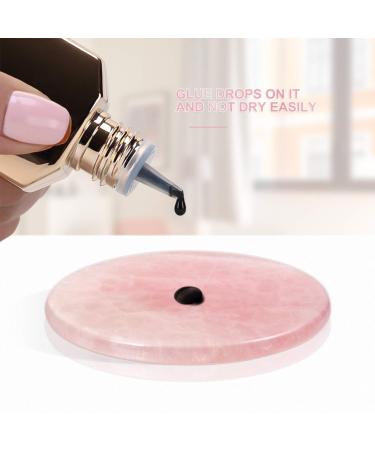 Beaupretty 4 Pieces Grafted Eyelash Jade Stones Extension Glue Pallet Holder & Resin Nail Art Palette (Pink) - Buy Online on GoSupps.com