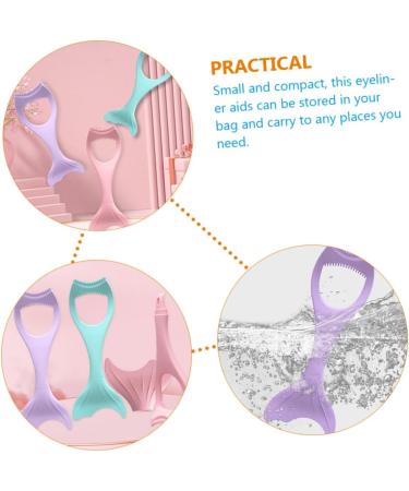 Beavorty Makeup Applicator 4pcs Mascara Brush Makeup Mascara Silicone Makeup Brush Women Silicone Eyeliner Imprint Shield 1 count (Pack of 1) Violetx4pcs - Buy Online on GoSupps.com