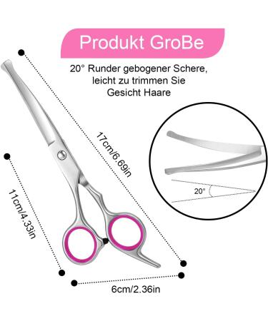 Professional Curved Dog & Cat Grooming Scissors Set - Pink Stainless Steel with Pet Comb | International Shipping - Buy Online on GoSupps.com
