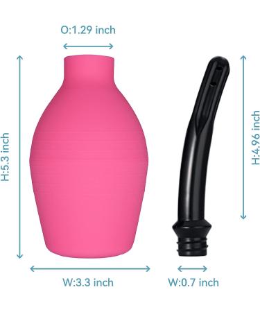 TopQuaFocus Enema Bulb 10oz Capacity Silicone Douche 4.7 Tips - Red 294ml for Anal and Vaginal Cleaning - Buy Online on GoSupps.com