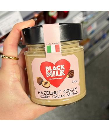 Black Milk Hazelnut Cream Spread 2x230g - Made In Italy - Bake or Spread - Gluten Free - Two Jars - Buy Online on GoSupps.com