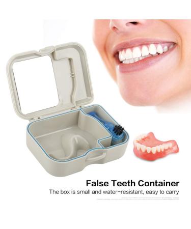 Prosthesis Box with Mirror - 1PC False Teeth Storage Case & Cleaner | Full Dental Appliance Container 13x10x4 cm - Buy Online on GoSupps.com