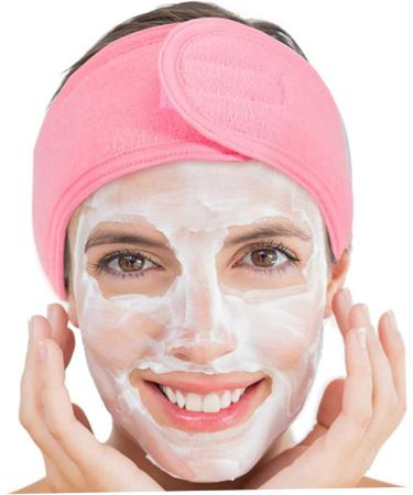 Spa Headband Spa Facial Headbands Pink Makeup Headband Shower Bath Head Wrap Skincare Hair Band with Fastening Tape for Washing Face - Buy Online on GoSupps.com
