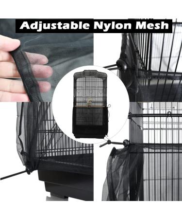 IAIGOGO 3 Piece Bird Cage Seed Catcher | Adjustable Nylon Mesh Parrot Skirt | Feather Guard for Square & Round Cages (2 Black + 1 White) - Buy Online on GoSupps.com