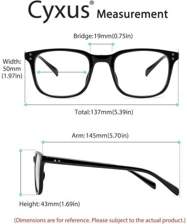Cyxus Anti-Blue Light Glasses - Prescription-Free Blue Light Filter Glasses for Laptops Smartphones & Tablets - Model 8183 Black - Buy Online on GoSupps.com