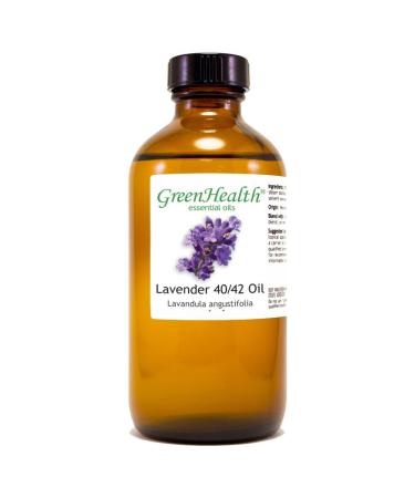 Lavender 40-42 8 fl oz (237 ml) Glass Bottle w/Cap 100% Pure Essential Oil GreenHealth