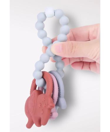 Shop BPA-Free Silicone Teething Toys - Moon Rainbow & Elephant Teething Rings in Mauve & Purple - Buy Online on GoSupps.com