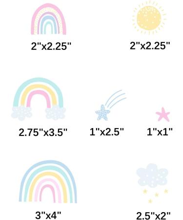 AIEX 58 Stickers Rainbow Wall Decals Pastel Rainbow Clouds Stars Sun Meteor Stickers for Girls Kids Kindergarten Room Nursery Decoration - Buy Online on GoSupps.com