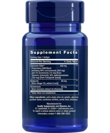Life Extension Advanced Curcumin Elite Turmeric Extract with Ginger & Turmerones - 30 Softgels - Buy Online on GoSupps.com