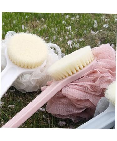 Healeved Bath Scrubber - Pink Handle Bath Brush Shower Sponge - Buy Online on GoSupps.com