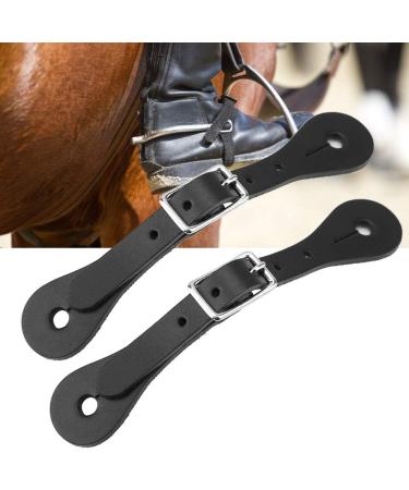 Zerodis Handmade Leather Equestrian Spur Straps - 1 Pair | Black Cowboy Outfit Boots - Buy Online on GoSupps.com