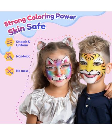 Janolia Face Painting Kit for Kids - 23 Water-Based Colors for Halloween Carnival Cosplay & Parties | Ideal Face Paint Makeup Palette - Buy Online on GoSupps.com