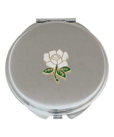 Yorkshire White Rose Compact Mirror Handbag Gift With Free Engraving 493