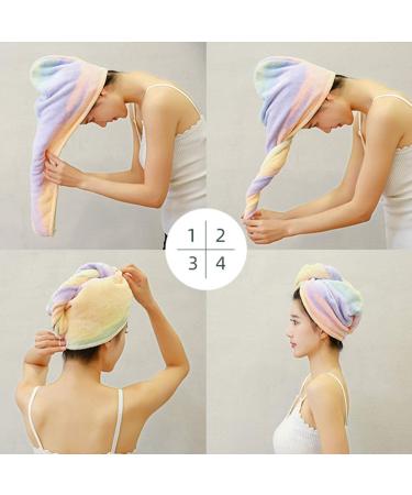 Fast-Drying Microfiber Hair Wrap Towel for Women - Multicolored Turban - Buy Online on GoSupps.com
