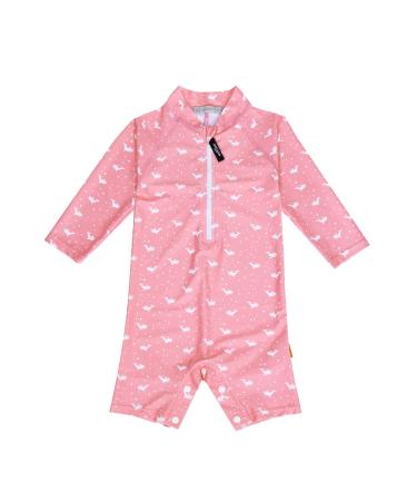weVSwe Baby Toddler Boy Swimsuit UPF 50+ Sun Protection Rash Guard Swimwear with Crotch Zipper 0-3 Years 0-6 Months 2-pink Whale