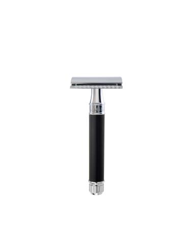 Edwin Jagger DE86RCBL Ebony Rubber Coated Chrome Plated DE Safety Razor (Closed Comb) - Buy Online on GoSupps.com