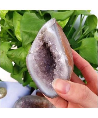 Natural Crystal Rough Natural Agate Rough Stone Raw Crystal Hole Cut Purple Cluster Crystal Ornaments Stone Collection - Buy Online on GoSupps.com