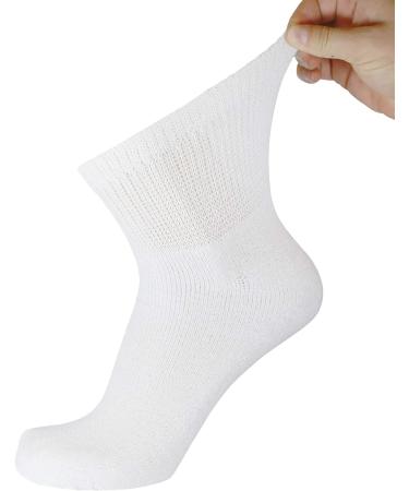Premium Diabetic Cotton Quarter Length Athletic Socks - White (Size 10-13) | 6 Pairs - Buy Online on GoSupps.com