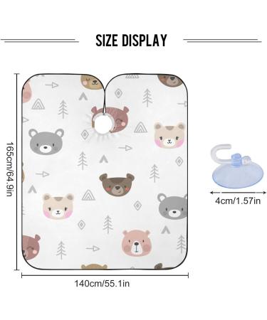 Waterproof Barber Cape | Cartoon Bears & Cheetah Haircut Bib for Men & Unisex | International Shipping - Buy Online on GoSupps.com