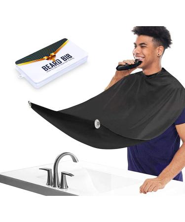 NUMHOSAI Beard Bib Beard Apron - Men's Beard Hair Catcher for Shaving Trimming, Waterproof Non-Stick Beard Cape Grooming Cloth with 3 Suction Cups, One Size Fits All, Great Gift for Men(Black) size-2