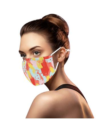 Yliquor Adult Cycling Milk Shreds Mask Windproof Anti-Spitting Protective Washable Cotton Face Covering Reusable for Cycling Camping Travel (1 PC Red)