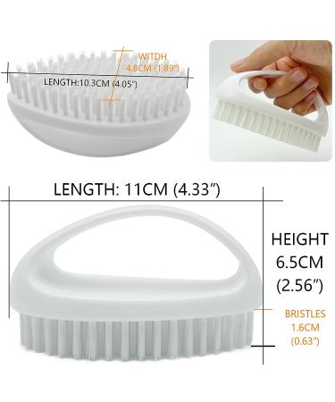 White Hand and Nail Brush with Firm Nylon Bristles for Mechanics & Gardeners - 1PC - Buy Online on GoSupps.com