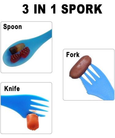 Ecoart Silicone Collapsible Bowl Cup Set with Spork - Ideal for Outdoor Camping, Hiking, and Travel - Set of 3 - Buy Online on GoSupps.com