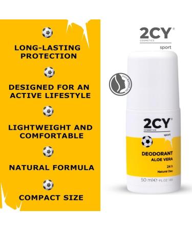  2CY Cosmetics 2CY Natural Aloe Vera Deodorant 24-Hour Freshness 50 ml long-lasting 24-hour protection with care for your skin. With organic rosemary peel lavender and lemon extracts. - Buy Online on GoSupps.com