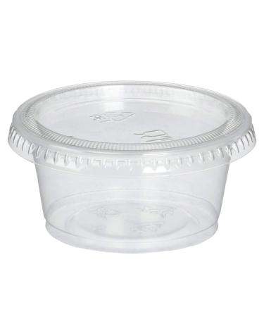 Reditainer Plastic Disposable Portion Souffle Cup with Lids, 100 Count (Pack of 1), White