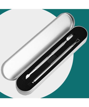 KINGMAS Nail Cuticle Pusher Cutter Set - 2pcs Gel Polish Remover Tool, Stainless Steel Manicure Kit for Clean and Healthy Nails - Silver - Buy Online on GoSupps.com