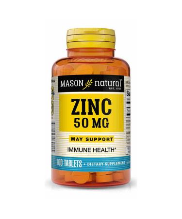 Mason Natural Zinc 50 mg Dietary Supplement - 100 Tablets Pack of 3
