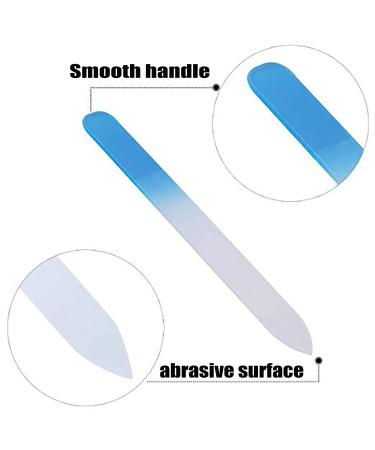 6 PCS Professional Beauty Glass Nail Files for Smooth Manicure & Pedicure | Double Sided Fingernail File with Protective Case - Buy Online on GoSupps.com
